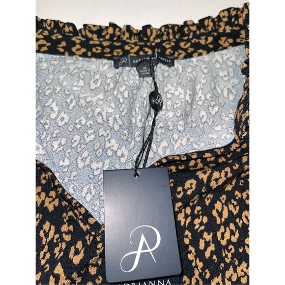 Adrianna Pappel Top Womens XL Black Gold Long Sleeve  Casual NWT A38‎ - Picture 2 of 5